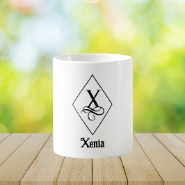 Elegant Geometrisch Initiaal Monogram X Koffiemok