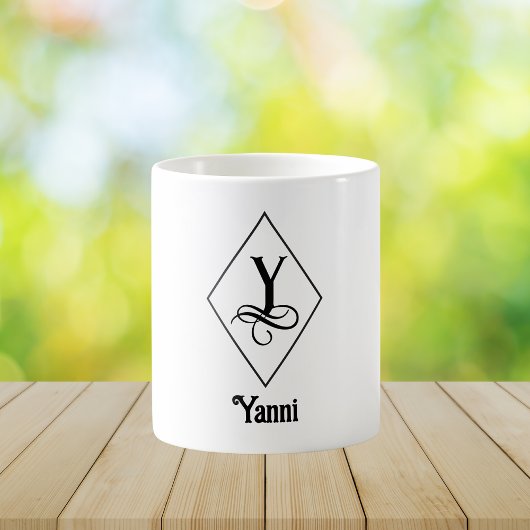 Elegant Geometrisch Initiaal Monogram Y Koffiemok