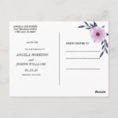 Elegant Geometrisch lijst paarse flora Save the Da Briefkaart (Achterkant)