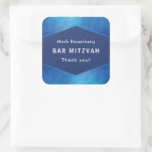 Elegant Geometrisch met Diamant Textuur Bar Mitzva Vierkante Sticker (Tas)