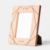 Elegant geometrisch | Monogram en datum Gegraveerde Lijstjes (Links)