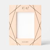 Elegant geometrisch | Monogram en datum Gegraveerde Lijstjes (Voorkant)