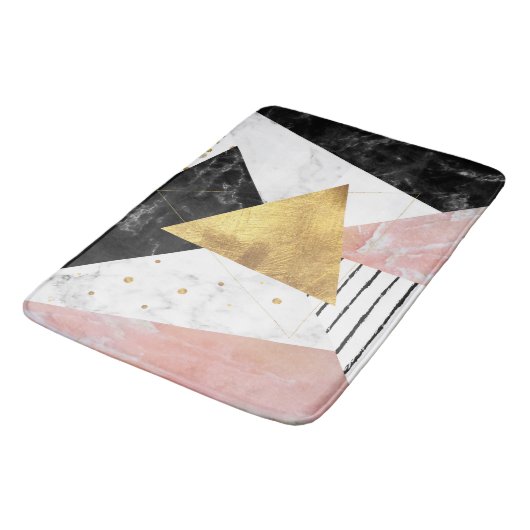 Elegant geometrisch ontwerp voor marmer en goud badmat (Gekanteld)