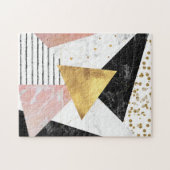 Elegant geometrisch ontwerp voor marmer en goud legpuzzel (Horizontaal)