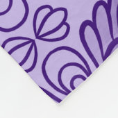 Elegant geometrisch Paarse bloemmotief Fleece Deken (Hoek)