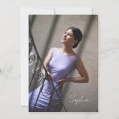 Elegant geometrisch Paarse gouden Afstuderen Aankondiging (Achterkant)