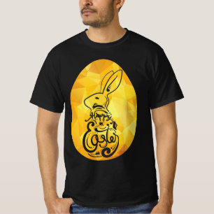 Elegant geometrisch paasei met konijn en handwerk t-shirt