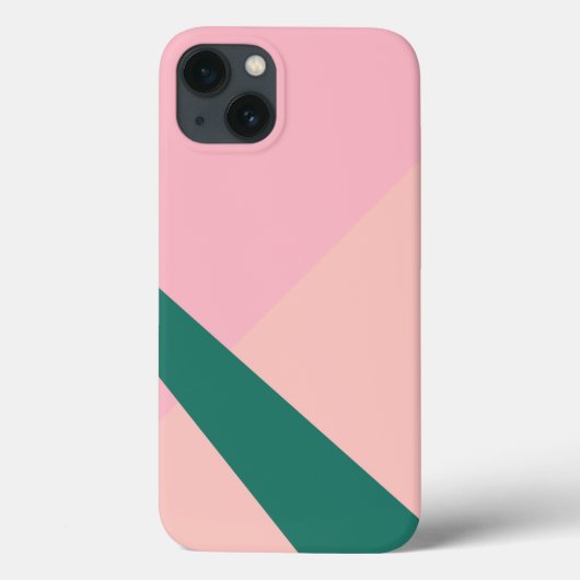 Elegant geometrisch pastel roze perzikgroen Case-Mate iPhone case (Achterkant)