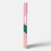 Elegant geometrisch pastel roze perzikgroen Case-Mate iPhone case (Achterkant / Rechts)