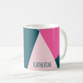 Elegant geometrisch pastel warm roze emerald groen koffiemok
