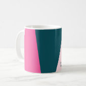 Elegant geometrisch pastel warm roze emerald groen koffiemok (Voorkant links)