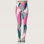 Elegant geometrisch pastel warm roze emerald groen leggings<br><div class="desc">Moderne geometrische vormgeving in roze,  grijze en groene kleuren.</div>