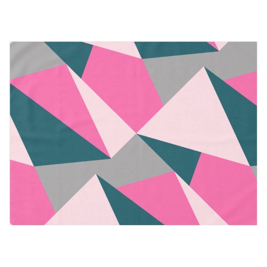 Elegant geometrisch pastel warm roze emerald groen tafelkleed (Voorkant (Horizontaal))