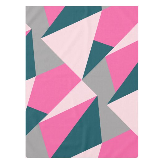 Elegant geometrisch pastel warm roze emerald groen tafelkleed (Voorkant)