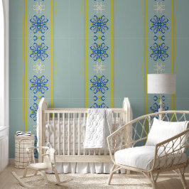 Elegant Geometrisch patroon blauw & geel Behang