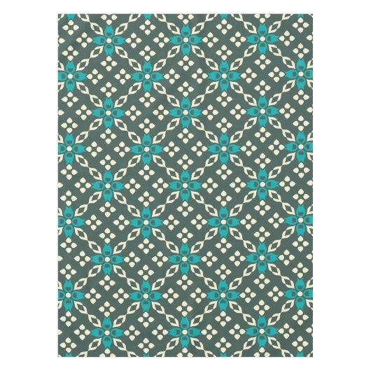 Elegant geometrisch patroon in Blauwgroen en wijze Tafelkleed (Voorkant)