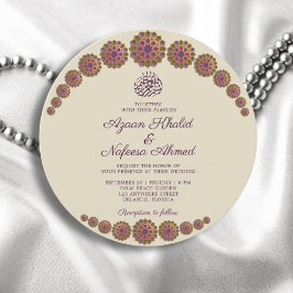 Elegant & Geometrisch Patroon Islamitische Ronde B Kaart