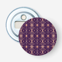 Elegant geometrisch patroon met oranje diamant button flesopener
