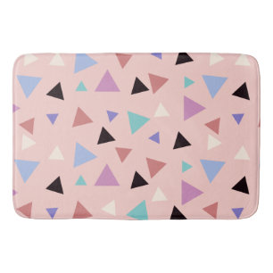 Elegant geometrisch patroon roze paarse munt zwart badmat