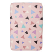 Elegant geometrisch patroon roze paarse munt zwart badmat (Voorkant Verticaal)