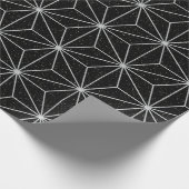 Elegant geometrisch patroon - Zilver en zwart - Cadeaupapier (Hoek)