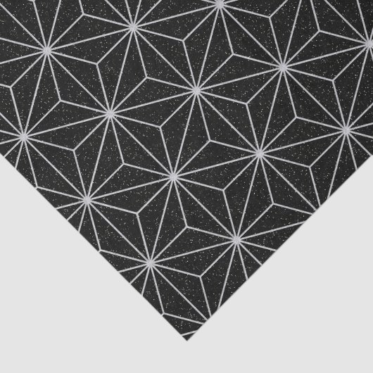 Elegant geometrisch patroon - Zilver en zwart - Tissuepapier (Detail)