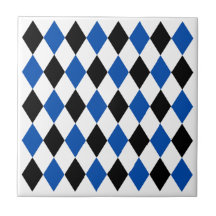 Elegant geometrisch patroon Zwart Blauw Wit