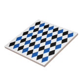 Elegant geometrisch patroon Zwart Blauw Wit Tegeltje (Zijkant)