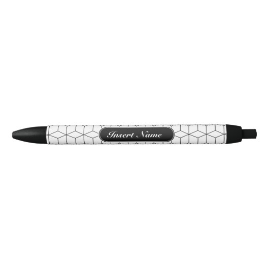 Elegant geometrisch patroon zwarte inkt pen (Voorkant)