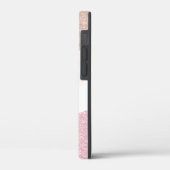 Elegant geometrisch roos goud glitter marmer Case-Mate iPhone case (Achterkant / Links)