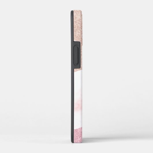 Elegant geometrisch roos goud glitter marmer Case-Mate iPhone case (Achterkant / Rechts)