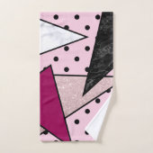 Elegant geometrisch roos goud glitter marmer wood bad handdoek (Handdoek)