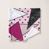 Elegant geometrisch roos goud glitter marmer wood bad handdoek (Wasdoekje)