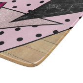 Elegant geometrisch roos goud glitter marmeren hou snijplank (Hoek)