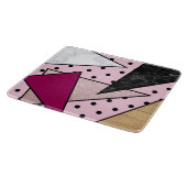 Elegant geometrisch roos goud glitter marmeren hou snijplank (Hoek)