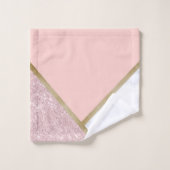 Elegant geometrisch roos goud glitter witte marmer bad handdoek (Wasdoekje)