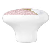 Elegant geometrisch roos goud glitter witte marmer keramische knop (Zijkant)