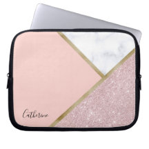 Elegant geometrisch roos goud glitter witte marmer