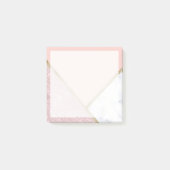 Elegant geometrisch roos goud glitter witte marmer post-it® notes (Voorkant)