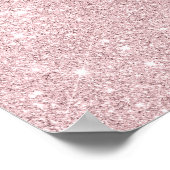 Elegant geometrisch roos goud glitter witte marmer poster (Hoek)