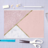 Elegant geometrisch roos goud glitter witte marmer tissuepapier (Craft)