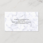 Elegant geometrisch roos goud glitter witte marmer visitekaartje (Achterkant)