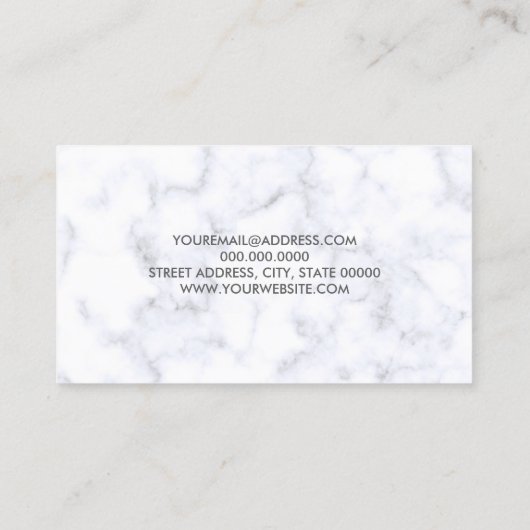 Elegant geometrisch roos goud glitter witte marmer visitekaartje (Achterkant)