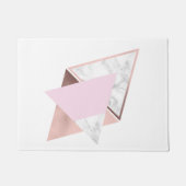 Elegant geometrisch roos goud witte marmer roze deurmat (Voorkant)