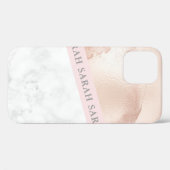 Elegant  geometrisch roos goudroze marmer Case-Mate iPhone case (Achterkant (horizontaal))