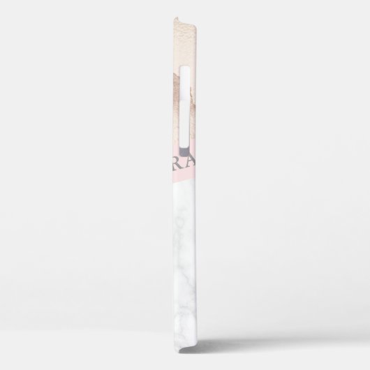 Elegant  geometrisch roos goudroze marmer Case-Mate iPhone case (Achterkant / Links)