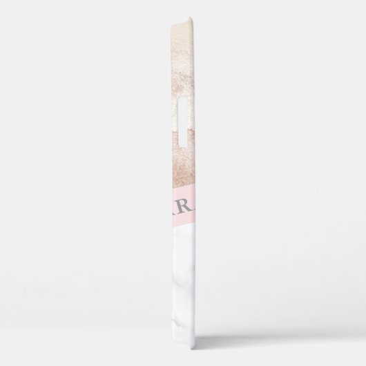 Elegant geometrisch roos goudroze marmer Case-Mate iPhone case (Achterkant / Rechts)