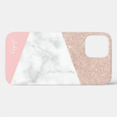 Elegant geometrisch roze roze roze goud glitter ma Case-Mate iPhone case (Achterkant (horizontaal))
