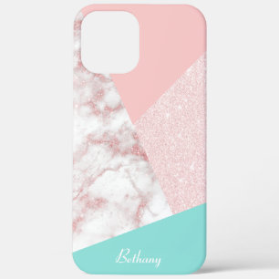 Elegant geometrisch roze roze roze goud glitter ma Case-Mate iPhone case