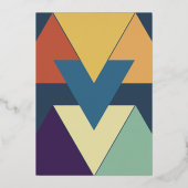 Elegant geometrisch stijlvol modern grafisch huwel folie uitnodiging (Achterkant)